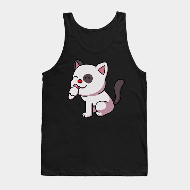 Cute Cat With Red Nose Tank Top by TheMaskedTooner